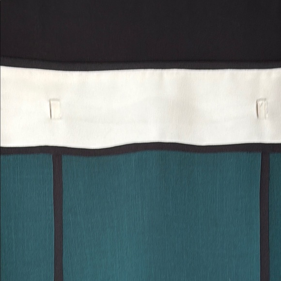 Black and Green Long Sleeve Color Block Career Dress - Picture 4 of 6